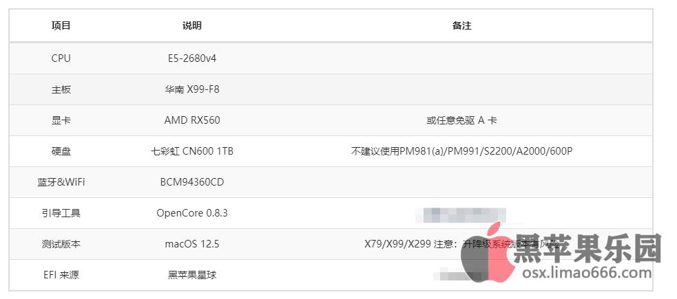 黑苹果台式机 EFI：华南X99-F8 E5-2680v4 OpenCore 0.8.3